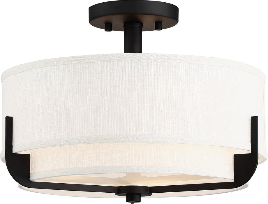 Frankie Three Light Semi Flush Mount in Aged Bronze