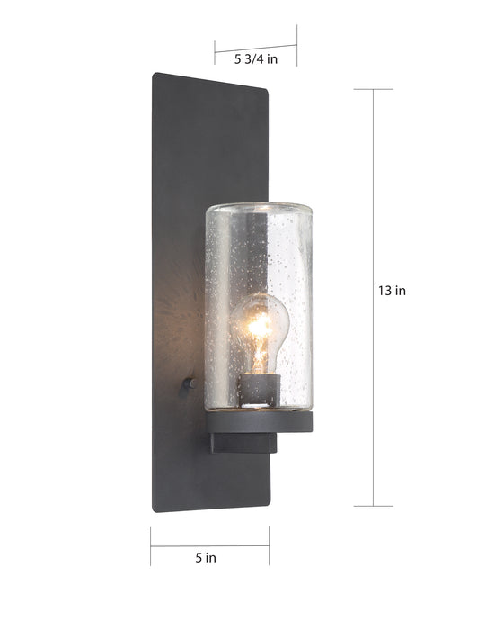 Indie One Light Wall Sconce in Textured Black