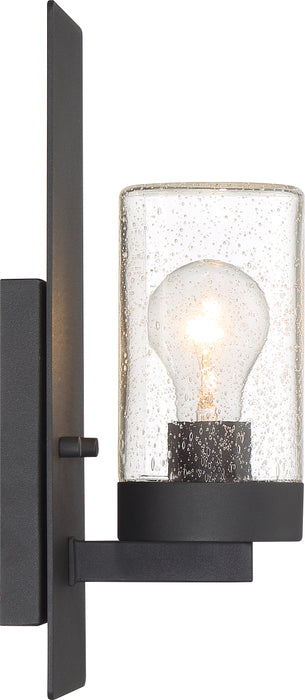 Indie One Light Wall Sconce in Textured Black