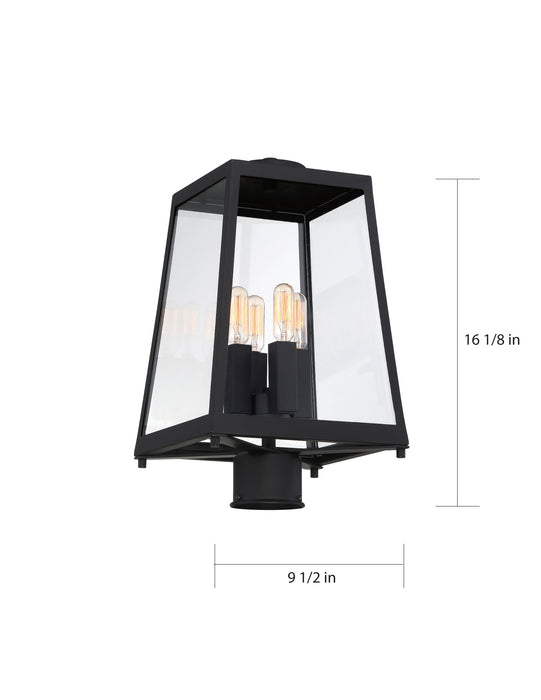 Halifax Four Light Post Lantern in Matte Black