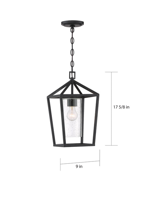 Hopewell One Light Hanging Lantern in Matte Black