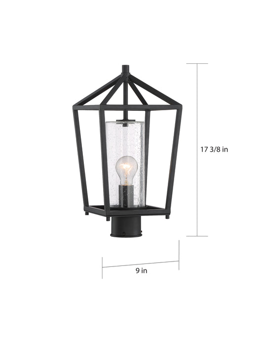 Hopewell One Light Post Lantern in Matte Black