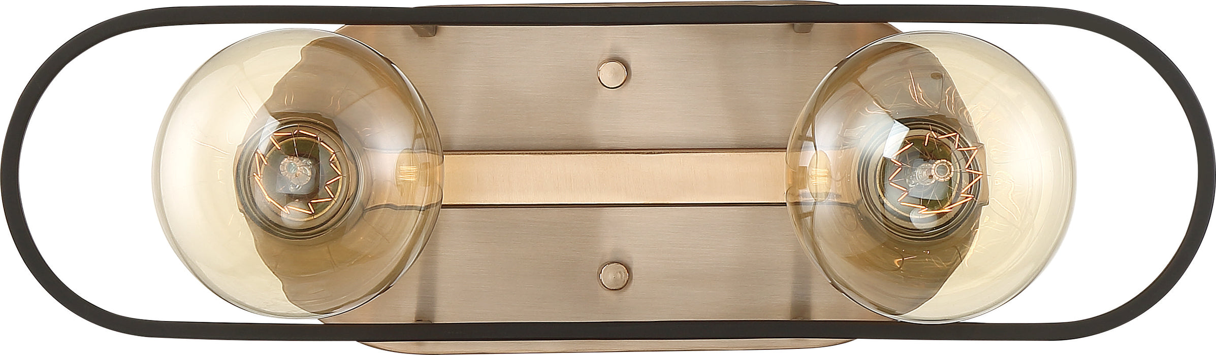 Chassis Two Light Vanity in Copper Brushed Brass / Matte Black