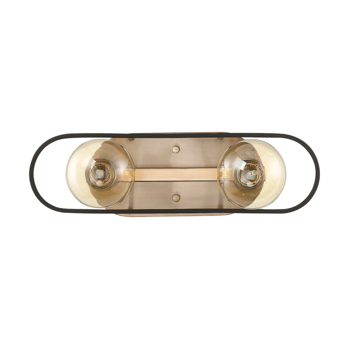 Chassis Two Light Vanity in Copper Brushed Brass / Matte Black