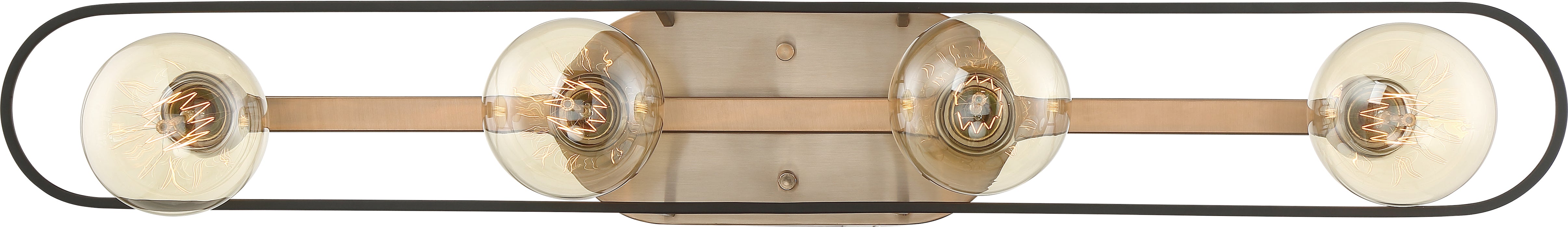 Chassis Four Light Vanity in Copper Brushed Brass / Matte Black