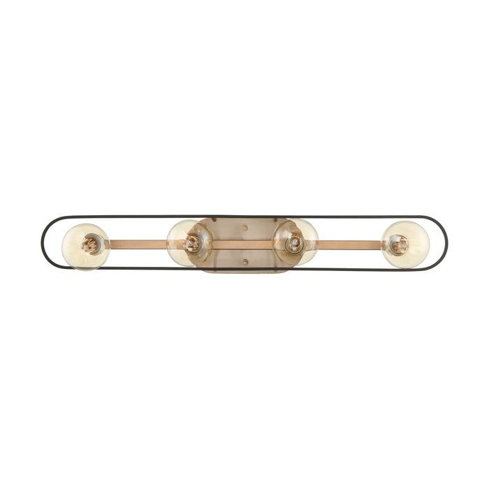 Chassis Four Light Vanity in Copper Brushed Brass / Matte Black