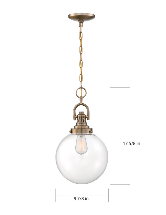 Skyloft One Light Pendant in Burnished Brass