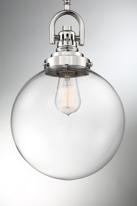 Skyloft One Light Pendant in Polished Nickel / Clear Glass