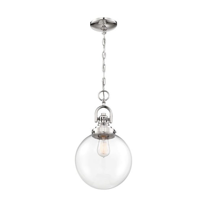 Skyloft One Light Pendant in Polished Nickel / Clear Glass