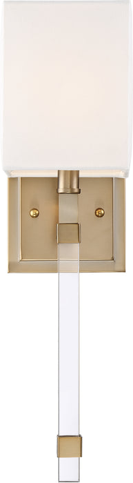 Thompson One Light Wall Sconce in Burnished Brass / White