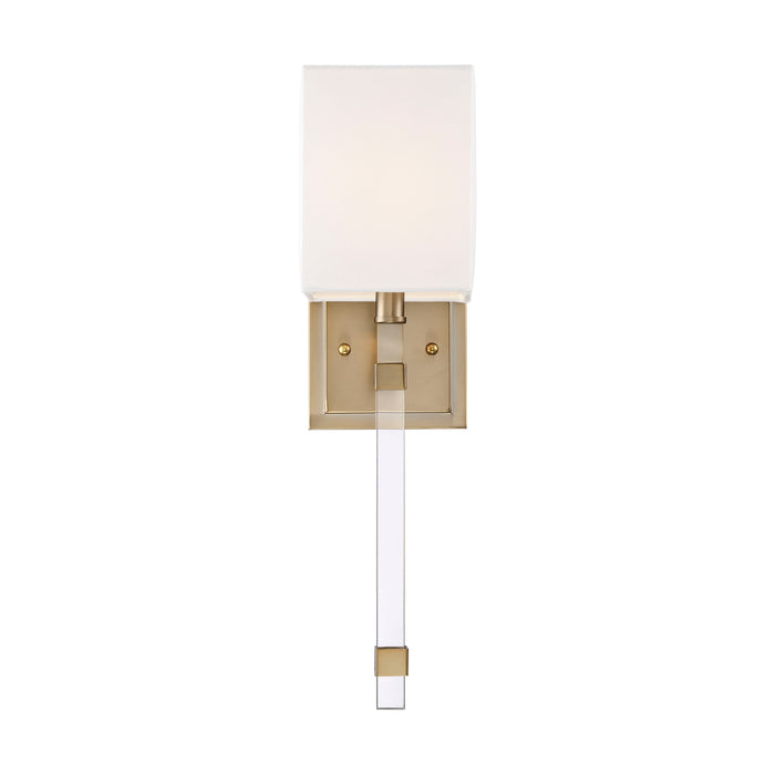 Thompson One Light Wall Sconce in Burnished Brass / White