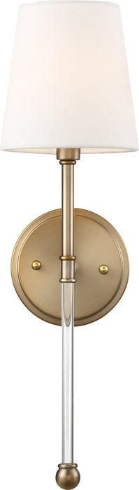 Olmstead One Light Wall Sconce in Burnished Brass / White