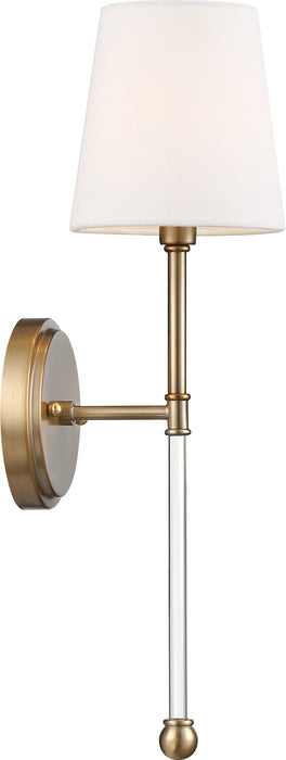 Olmstead One Light Wall Sconce in Burnished Brass / White