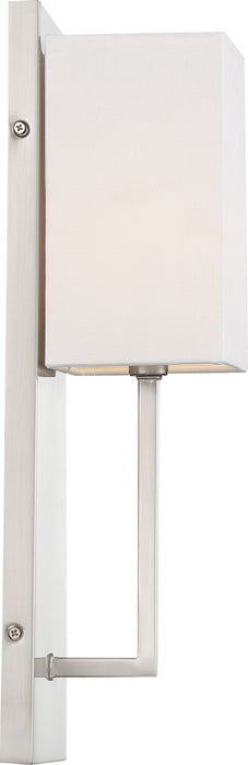 Vesey One Light Wall Sconce in Brushed Nickel / White Fabric