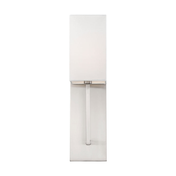 Vesey One Light Wall Sconce in Brushed Nickel / White Fabric