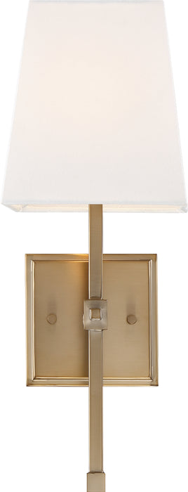 Highline One Light Vanity in Burnished Brass / White