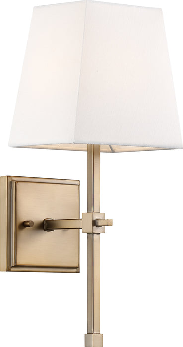 Highline One Light Vanity in Burnished Brass / White