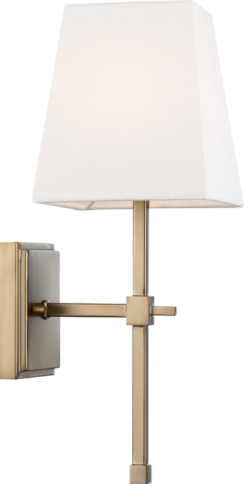 Highline One Light Vanity in Burnished Brass / White