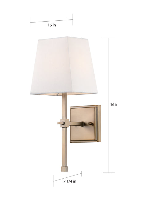 Highline One Light Vanity in Burnished Brass / White