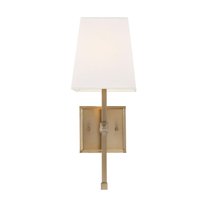 Highline One Light Vanity in Burnished Brass / White