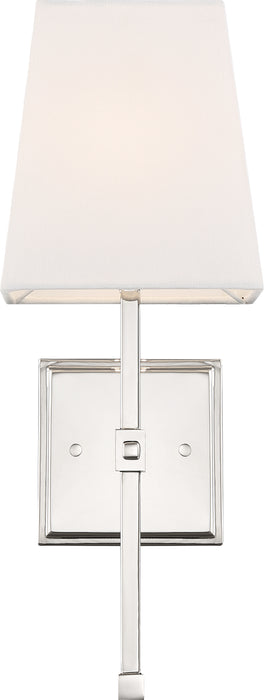 Highline One Light Vanity in Polished Nickel / White Fabric