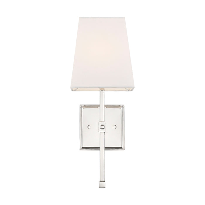 Highline One Light Vanity in Polished Nickel / White Fabric