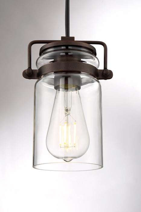 Antebellum One Light Mini Pendant in Mahogany Bronze / Clear Glass