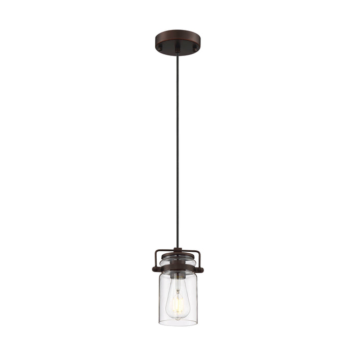 Antebellum One Light Mini Pendant in Mahogany Bronze / Clear Glass