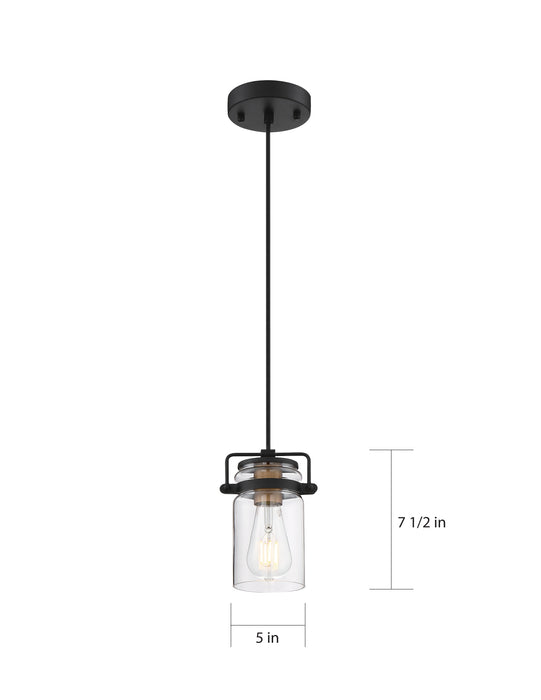 Antebellum One Light Mini Pendant in Black