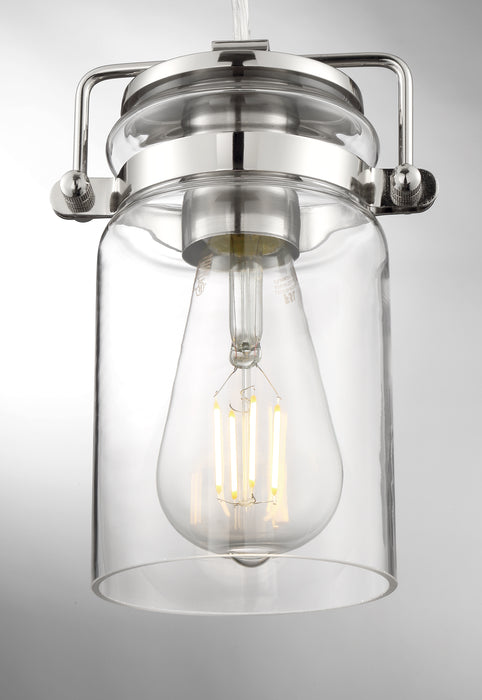 Antebellum One Light Mini Pendant in Polished Nickel / Clear Glass