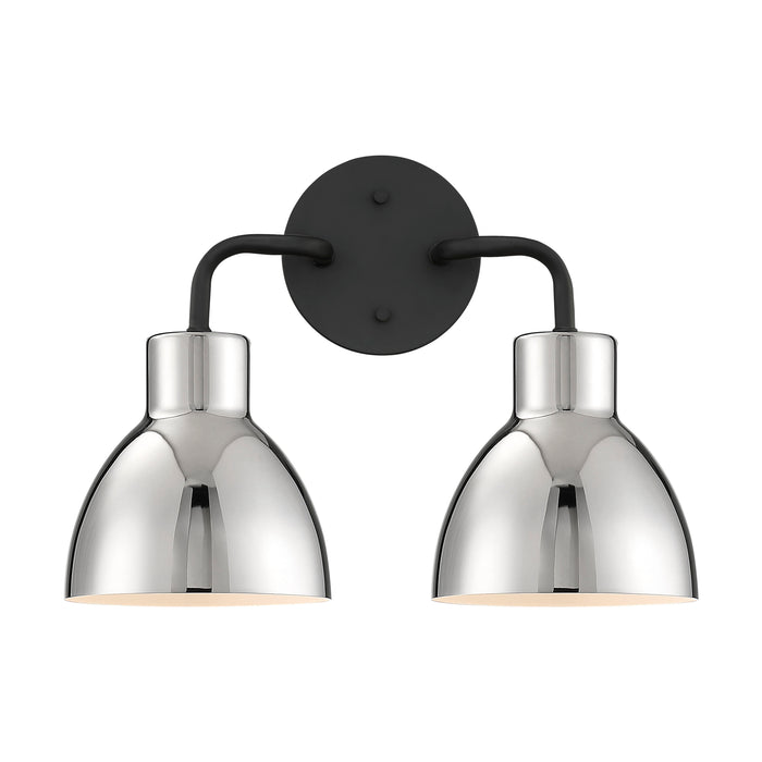 Sloan Two Light Vanity in Matte Black / Polished Nickel