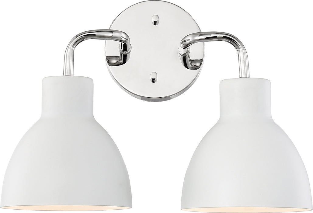 Sloan Two Light Vanity in Polished Nickel / White