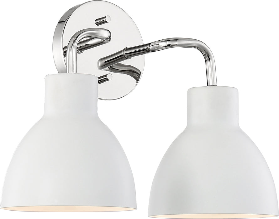 Sloan Two Light Vanity in Polished Nickel / White