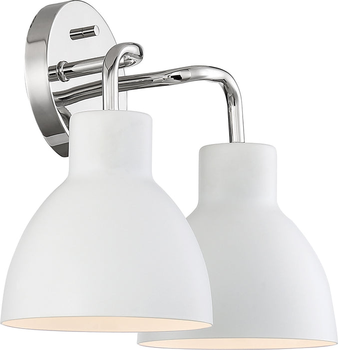 Sloan Two Light Vanity in Polished Nickel / White