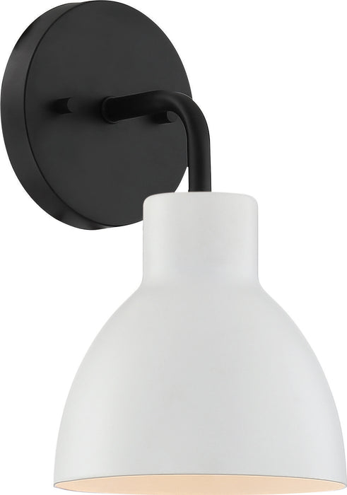 Sloan One Light Vanity in Matte Black / Matte White