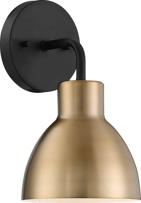 Sloan One Light Vanity in Matte Black / Burnished Brass