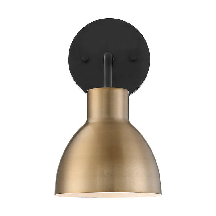 Sloan One Light Vanity in Matte Black / Burnished Brass