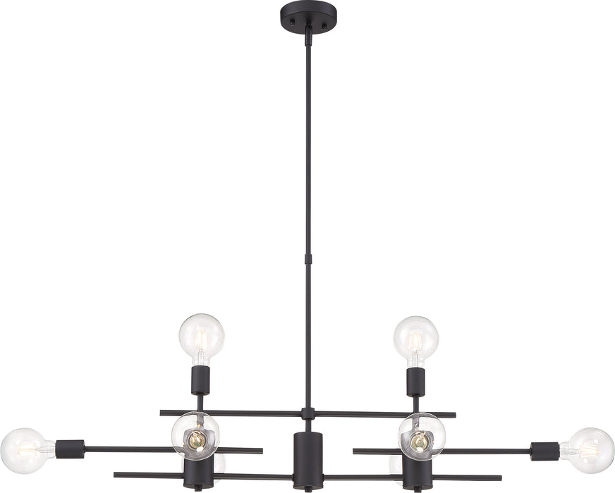 Delphi Eight Light Island Pendant in Black