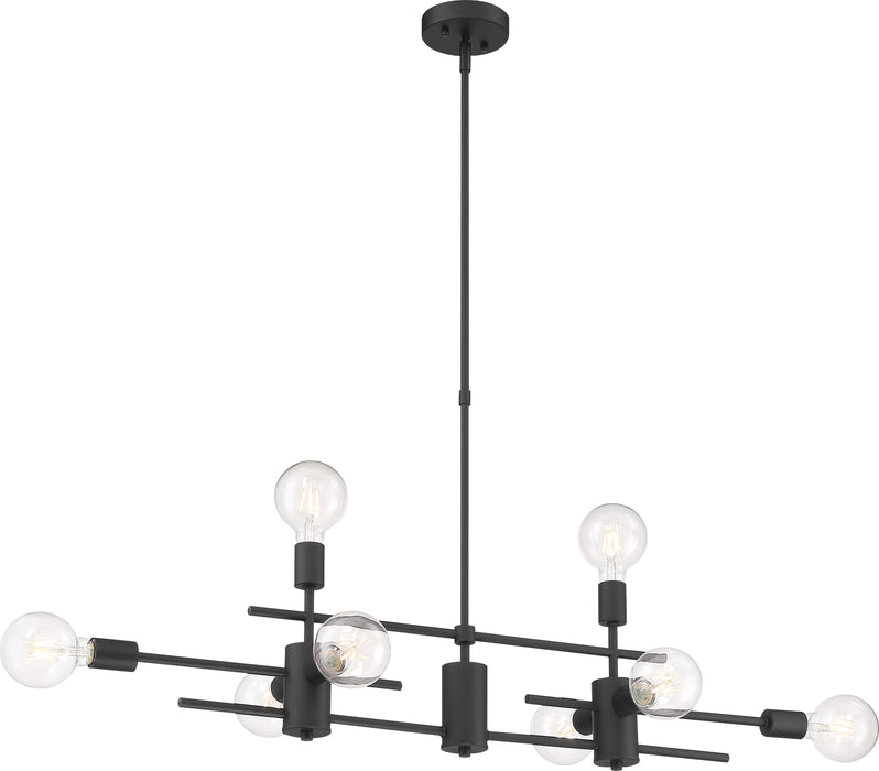 Delphi Eight Light Island Pendant in Black