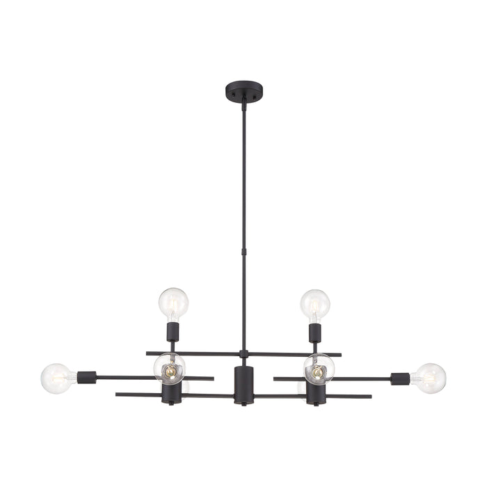Delphi Eight Light Island Pendant in Black