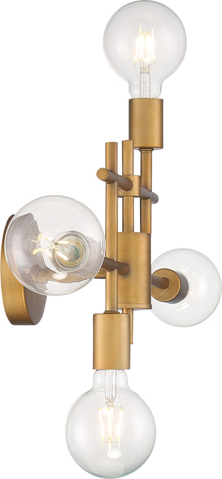 Delphi Four Light Vanity in Aged Gold