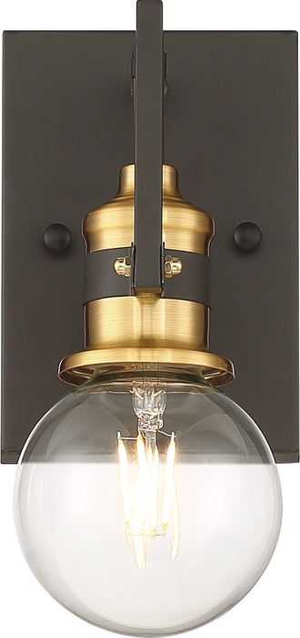 Intention One Light Vanity in Warm Brass / Black