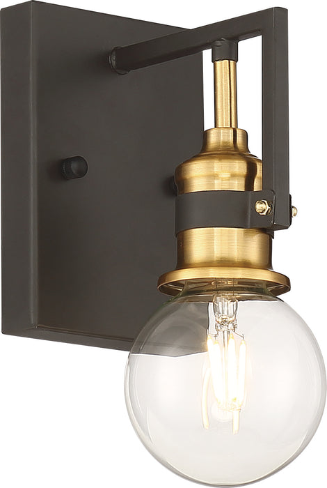 Intention One Light Vanity in Warm Brass / Black