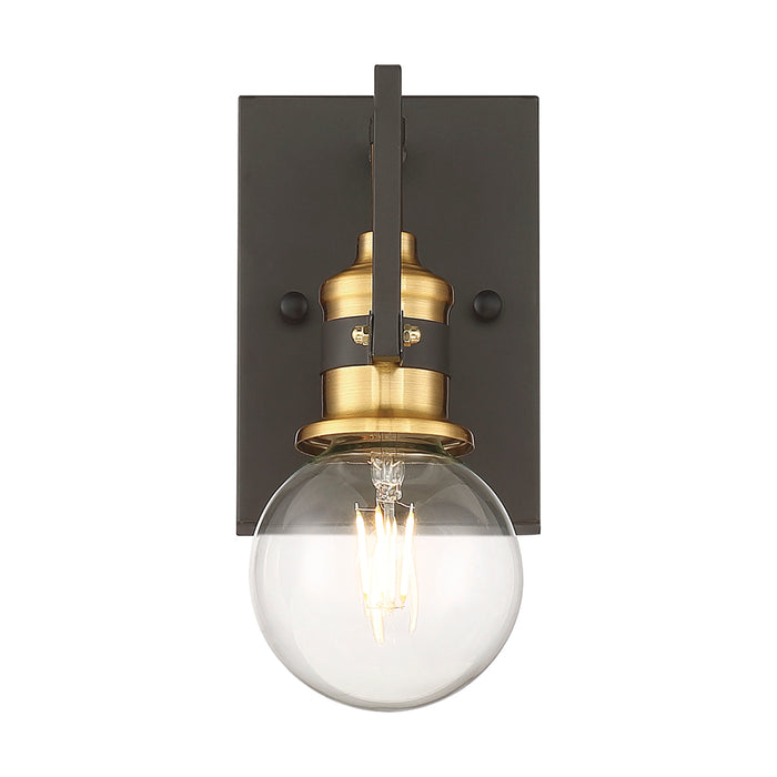 Intention One Light Vanity in Warm Brass / Black