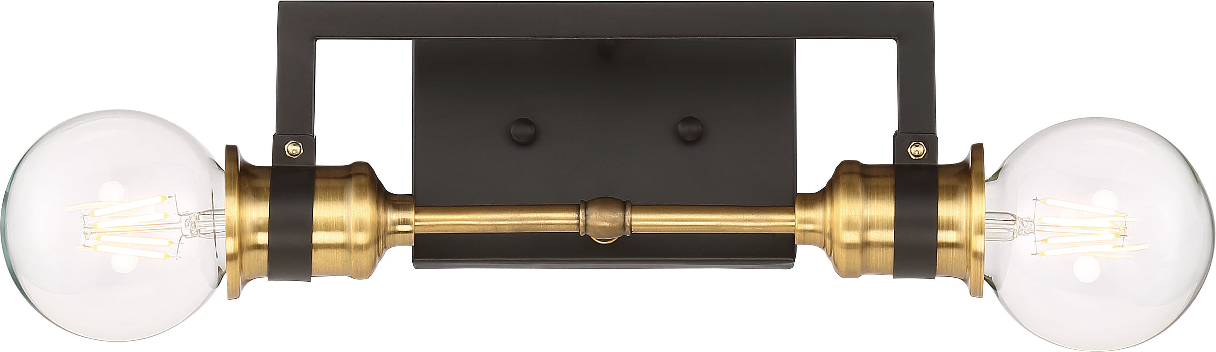 Intention Two Light Vanity in Warm Brass / Black