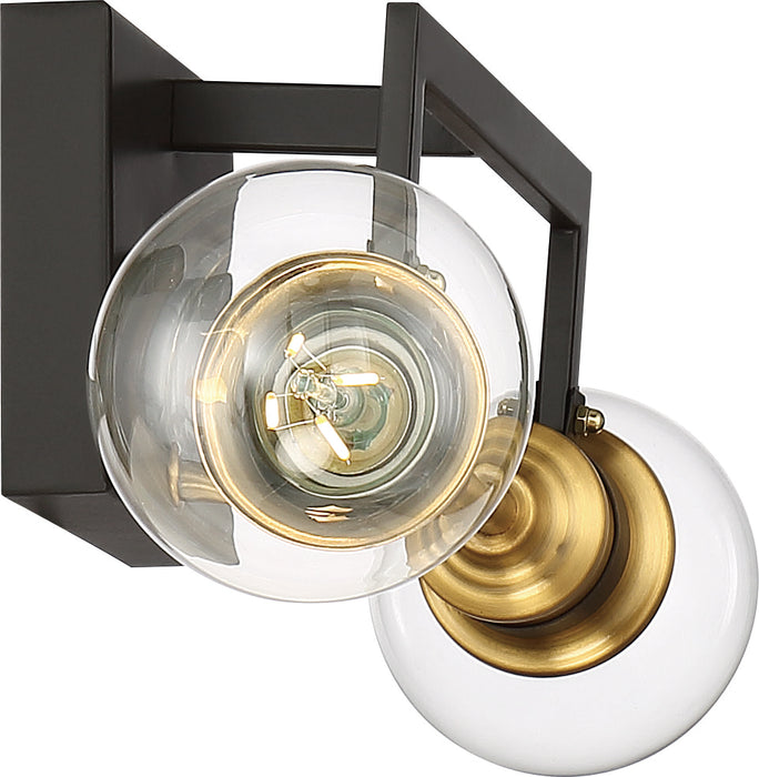 Intention Two Light Vanity in Warm Brass / Black