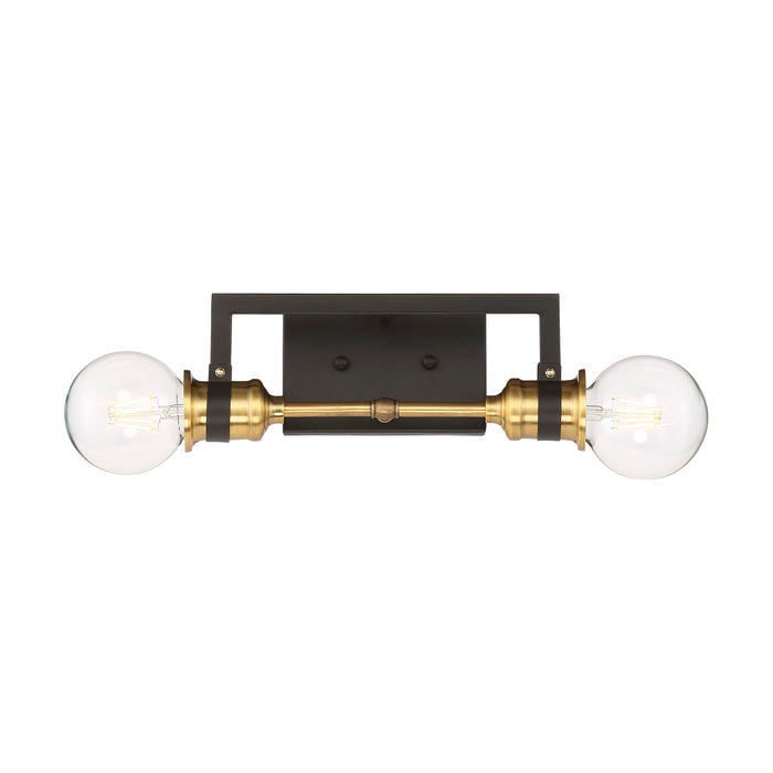 Intention Two Light Vanity in Warm Brass / Black