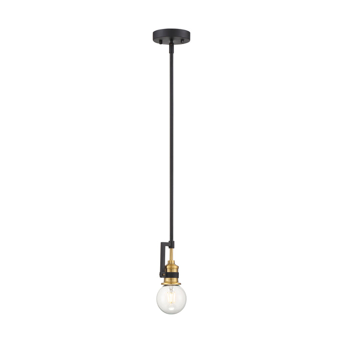 Intention One Light Mini Pendant in Warm Brass / Black