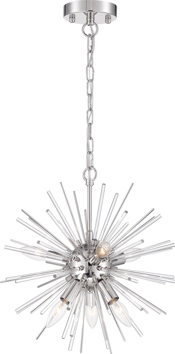 Cirrus Six Light Chandelier in Polished Nickel