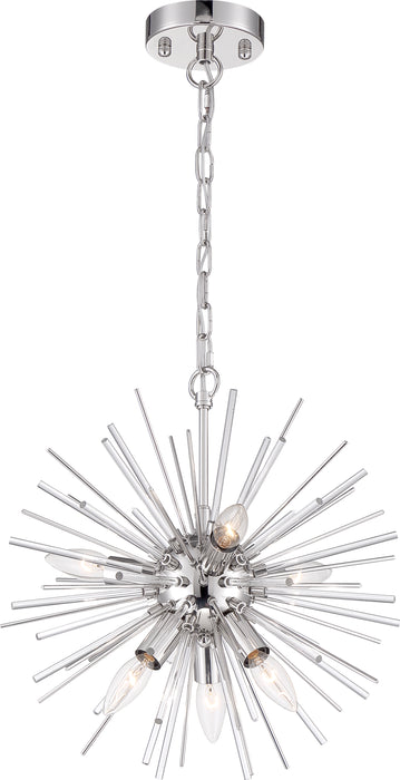 Cirrus Six Light Chandelier in Polished Nickel